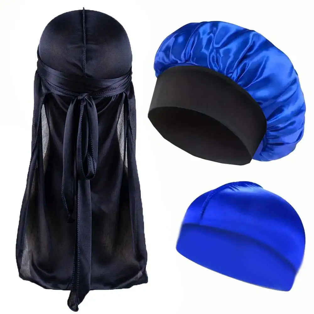 Coffret 3 pièces Durag + Bonnet + Dome Hat Satin — CLEVI Paris
