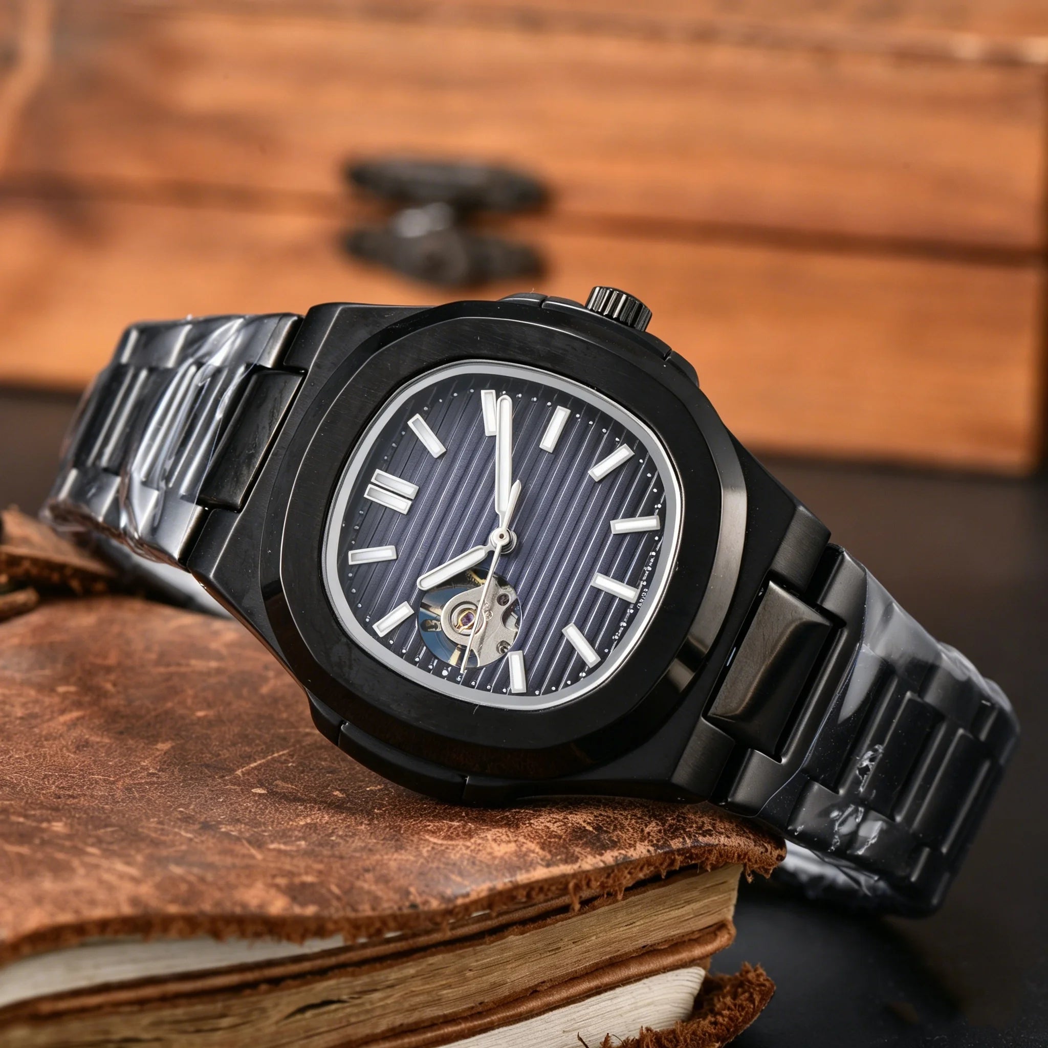 Montre Mécanique Homme Squelette Cadran Ouvert Acier 904L Bracelet Acier – CLEVI Paris