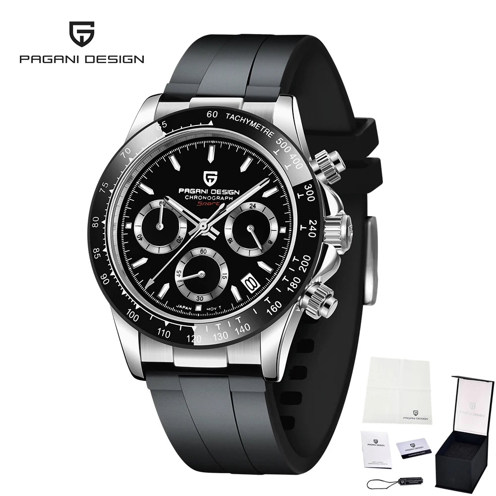 Montre Chronographe Homme Pagani Design PD-1664 Quartz Saphir 100m Caoutchouc – CLEVI Paris