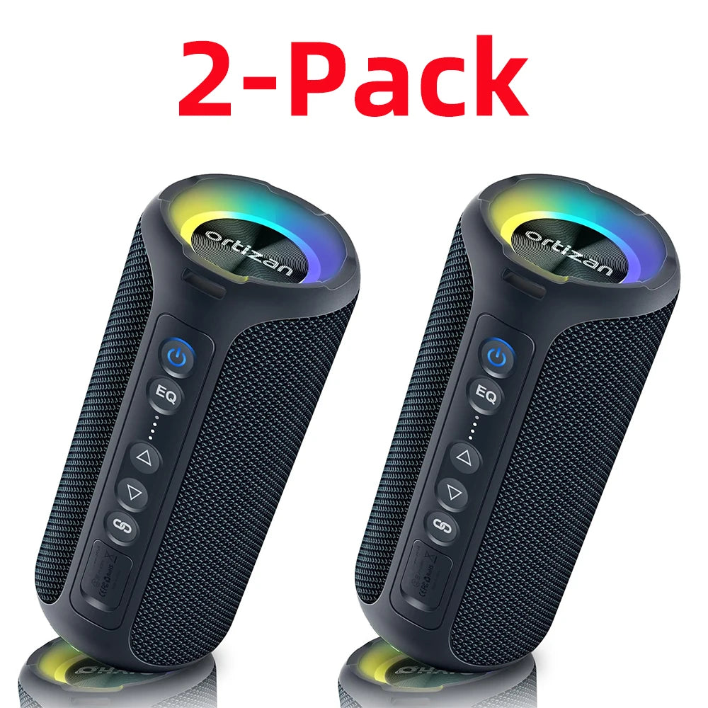 Enceinte Bluetooth 40W – IPX7, LED 7 Couleurs, TWS, 3 EQ, 6600mAh | Ortizan X8 Pro