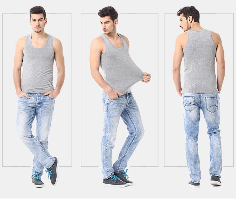 Débardeur Homme 100% Coton Slim Fit – Sport & Fitness, Sans Manches, Lot 1/3/5 Pièces