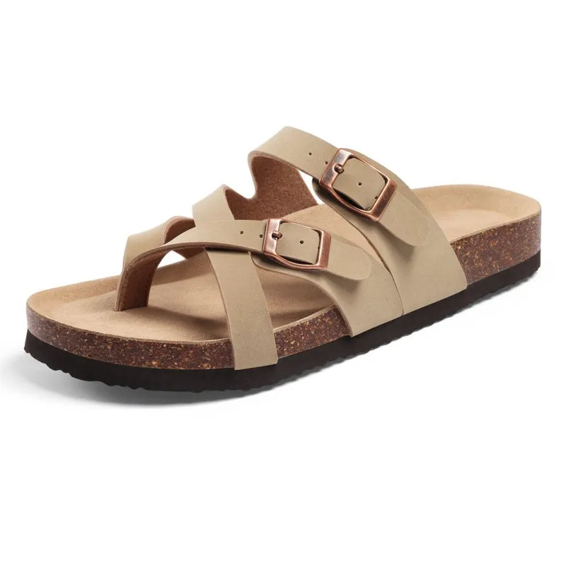 Sandales Femme Semelle Liège Soutien Plantaire Boucle Ajustable – CLEVI Paris