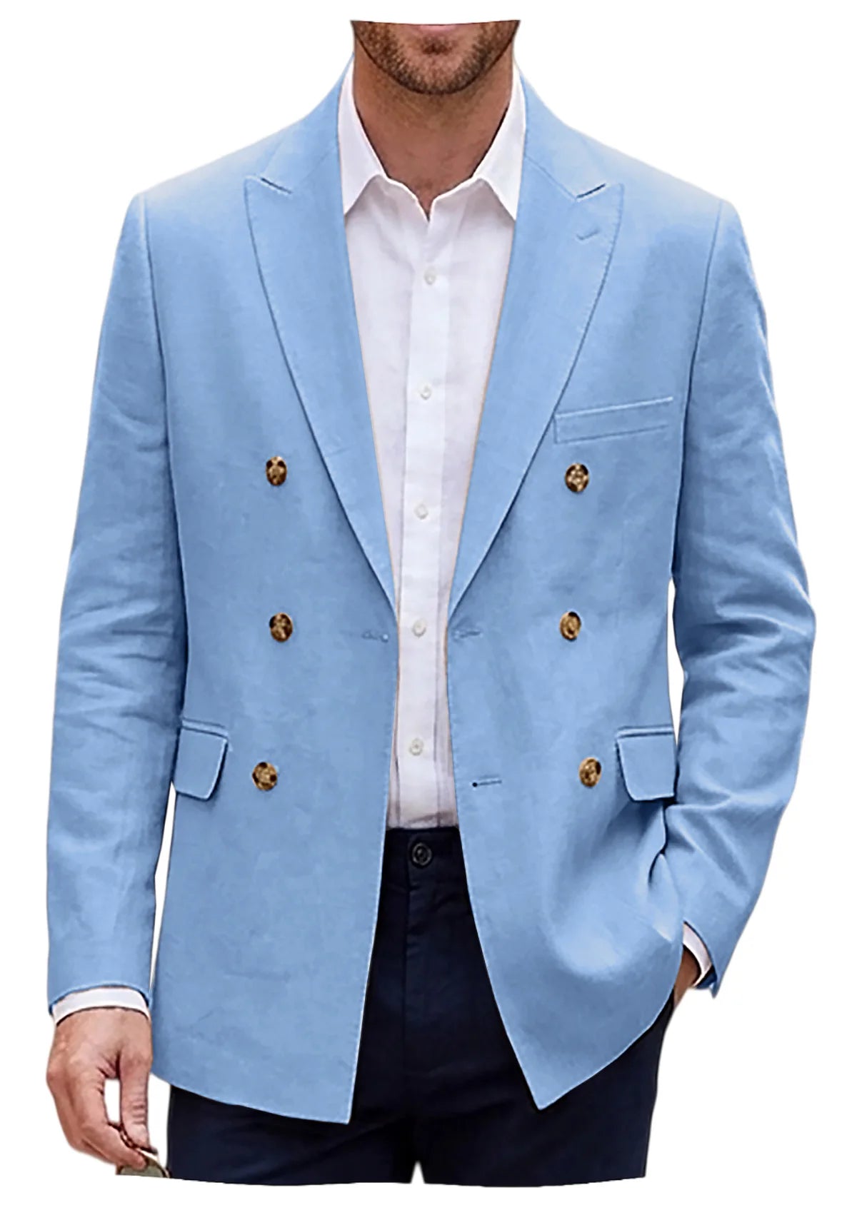 Blazer homme double boutonnage à revers – CLEVI Paris