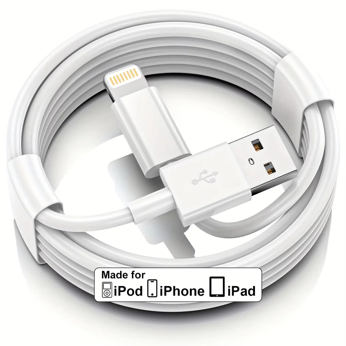 Câble Lightning vers USB-A Certifié MFi 2,4A Charge Rapide iPhone 1m – CLEVI Paris