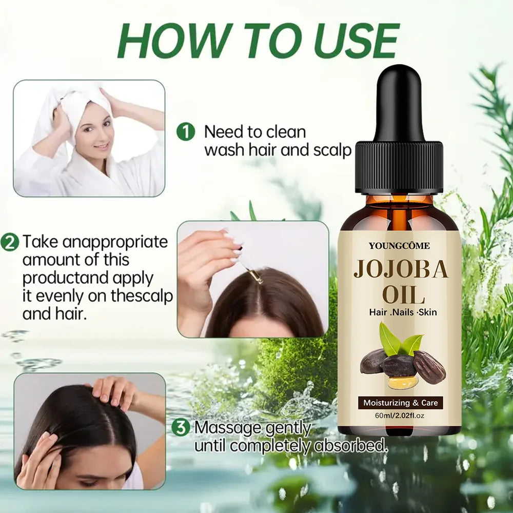 Huile de Jojoba Bio YOUNGCOME | Pressée à Froid & Pure | Cheveux, Visage, Peau & Ongles | Certifiée CPNP – CLEVI Paris