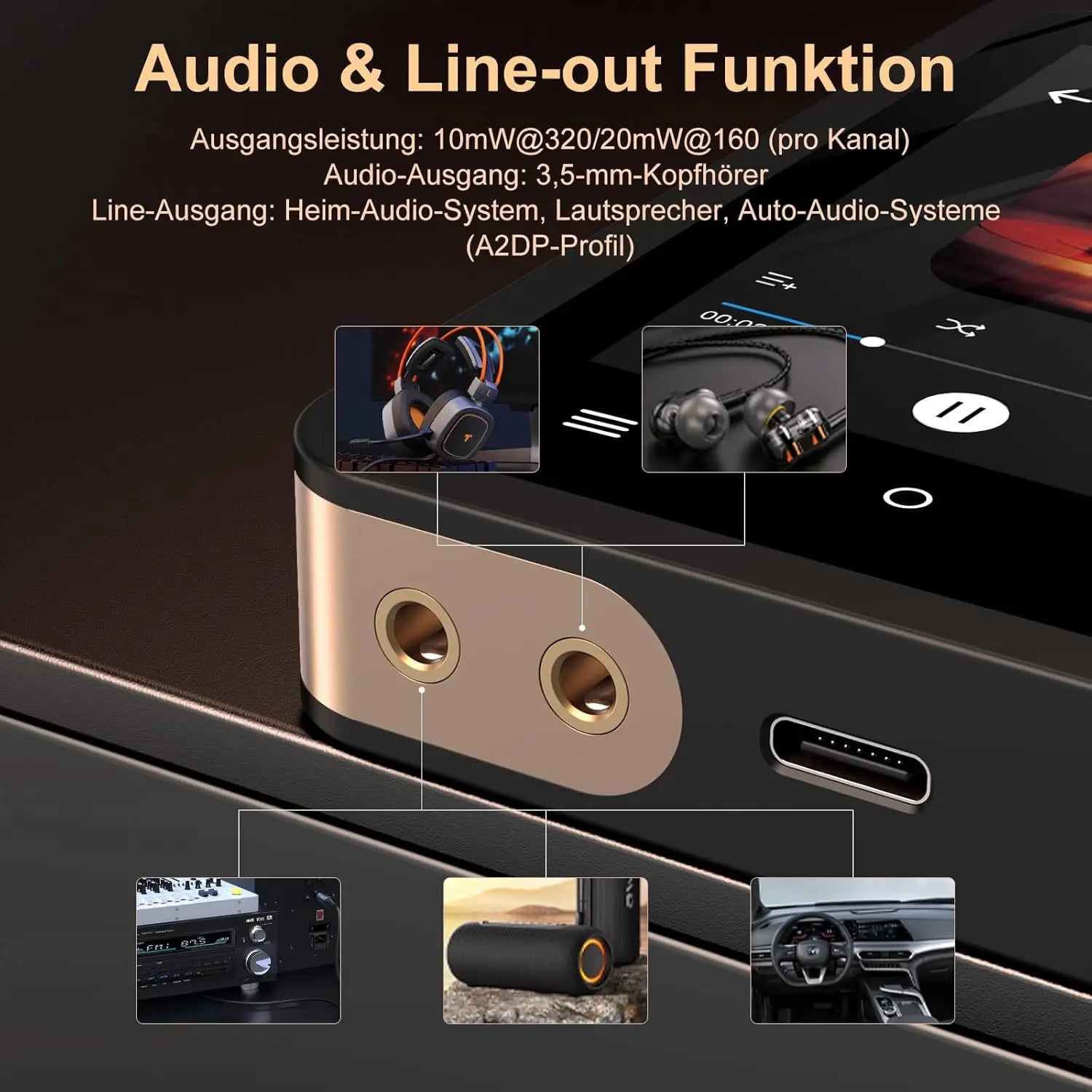 Fanvace F10 Lecteur HiFi DSD Bluetooth 5.3 DAC ES9018K2M Écran 2,8" 50h 64Go – CLEVI Paris
