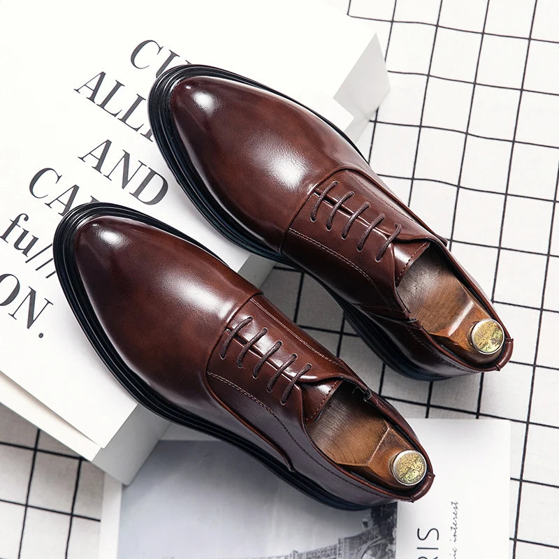 Derby Homme Cuir Véritable Slip-On | Bureau Mariage Vintage 2 Coloris