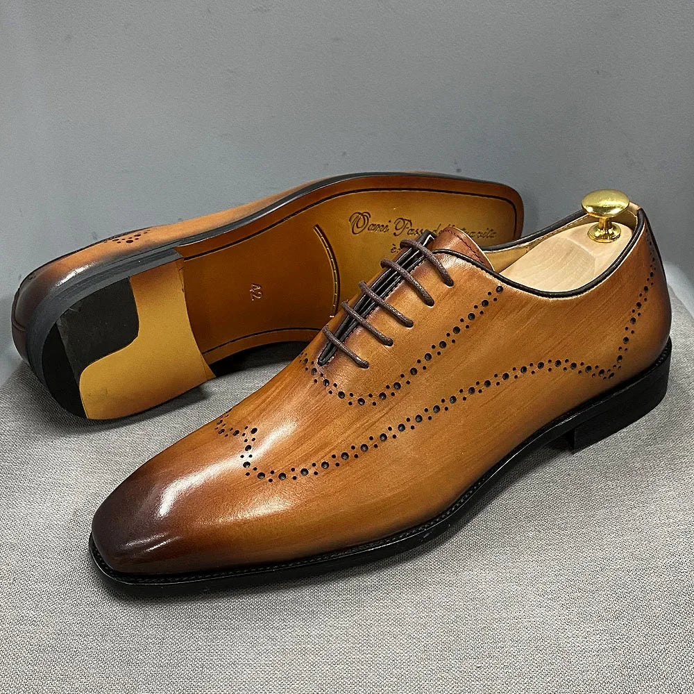 Oxford Brogue Wingtip Cuir Veau Véritable Homme | US 7-12 Bureau Mariage