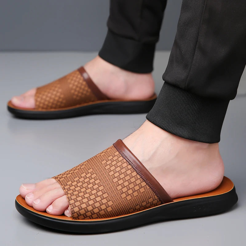 Sandales Homme Été – Antidérapantes, Résistantes, Confortables | Blanc, Gris Foncé ou Orange