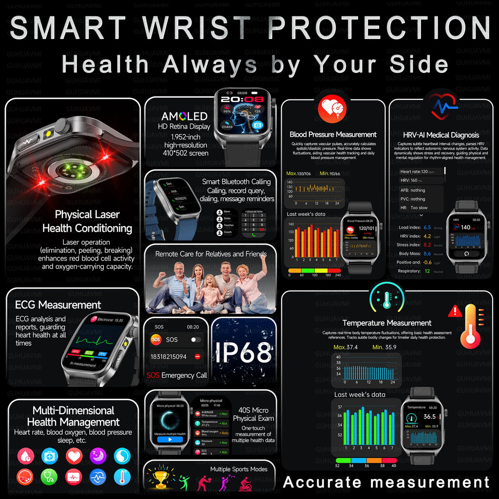 Montre connectée E810 AMOLED 1,95″ – CLEVI Paris