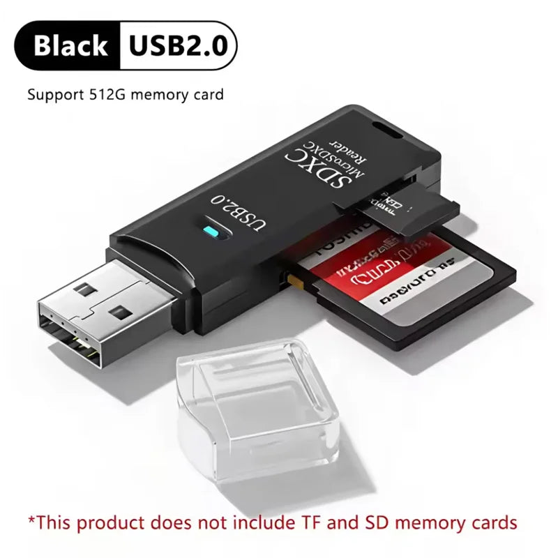 Lecteur de Carte TF/SD USB 2.0 & 3.0 – Haute Vitesse, Ultra-Compact, Certifié CE/RoHS, PC & Laptop – CLEVI Paris