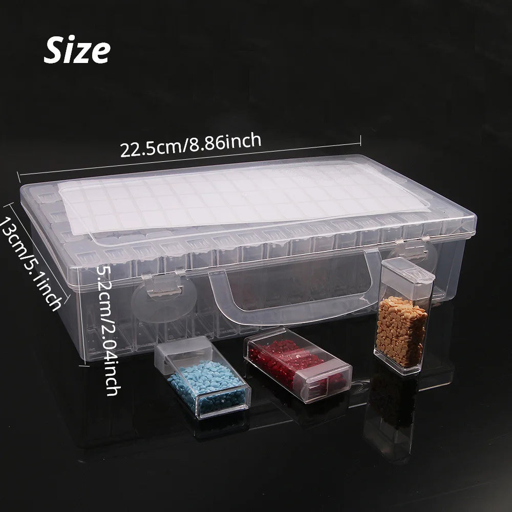 Boîte Rangement Diamond Painting 5D | Plastique, 28 à 64 Cases, Broderie & Mosaïque – CLEVI Paris
