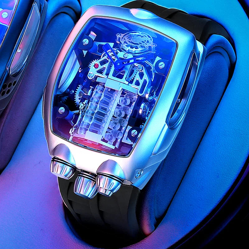 Montre Homme PINDU PD5023 – Automatique Seiko NH05, Style Militaire Squelette, Acier 316L, Lumineux, Étanche 5 ATM – CLEVI Paris