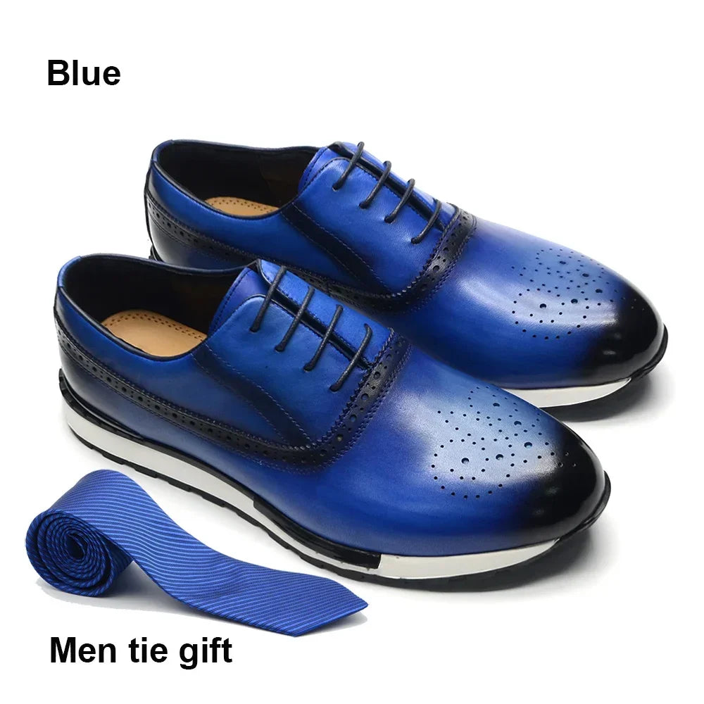 Oxford Brogue Homme Cuir Véritable Fait Main Lacets 10 Coloris Business Casual – CLEVI Paris