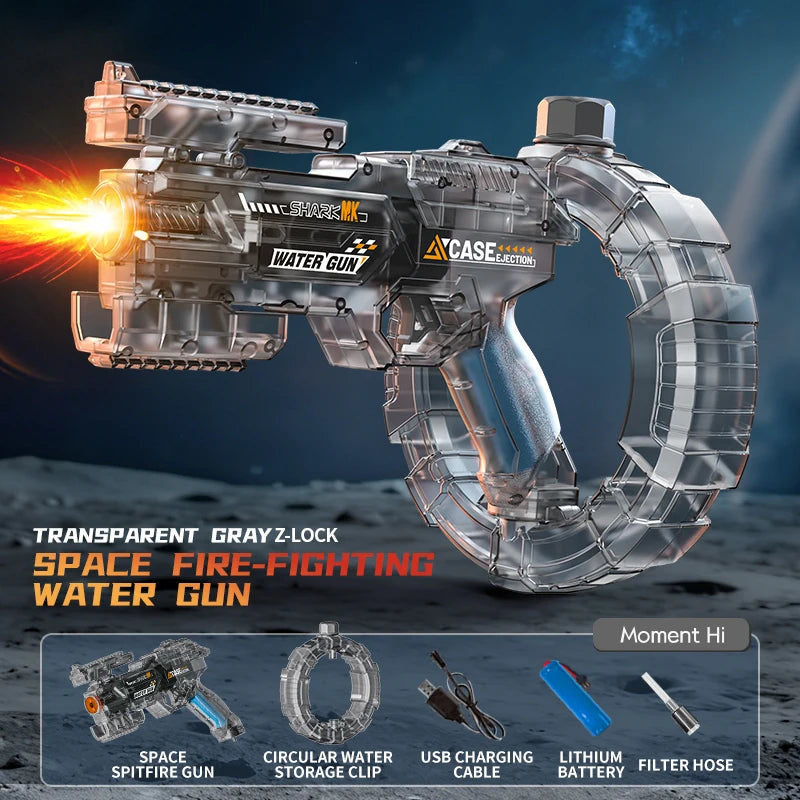 Pistolet à Eau Électrique Puissant – Rechargeable, Aspiration Auto, Adultes & Enfants – CLEVI Paris