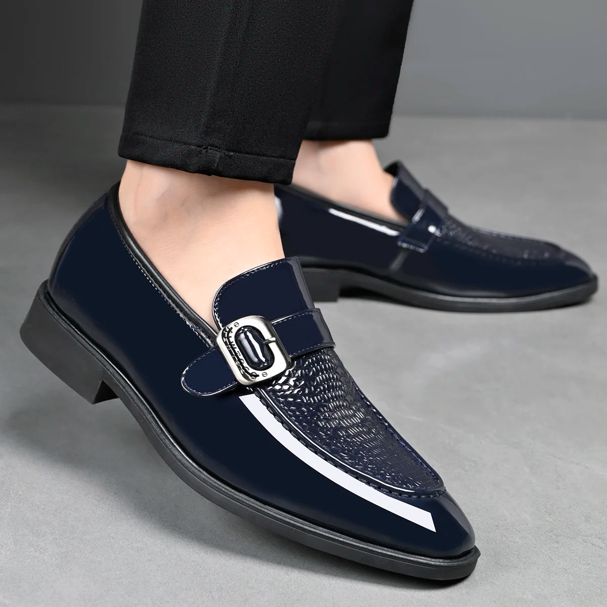 Loafers Derby Homme Style Britannique Bout Pointu Slip-On | Noir Marron EU 38-47