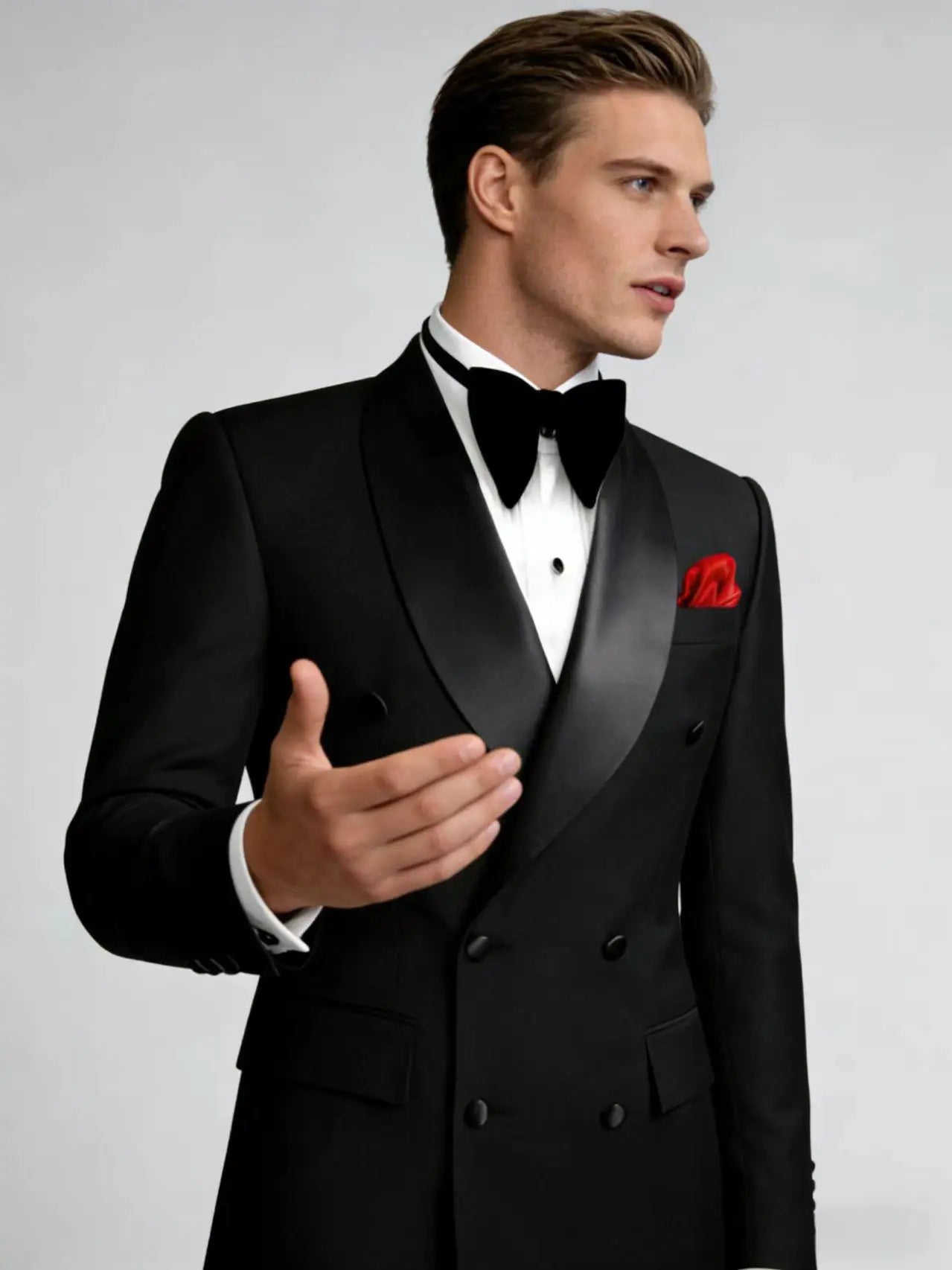 Costume Smoking Double Boutonnage Homme Slim Fit Châle Revers – CLEVI Paris