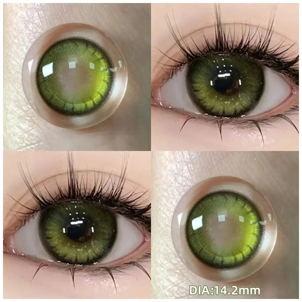 Lentilles de Contact Colorées OVOLOOK Pearl Series – Correction Myopie, 10 Teintes, Port 6 Mois