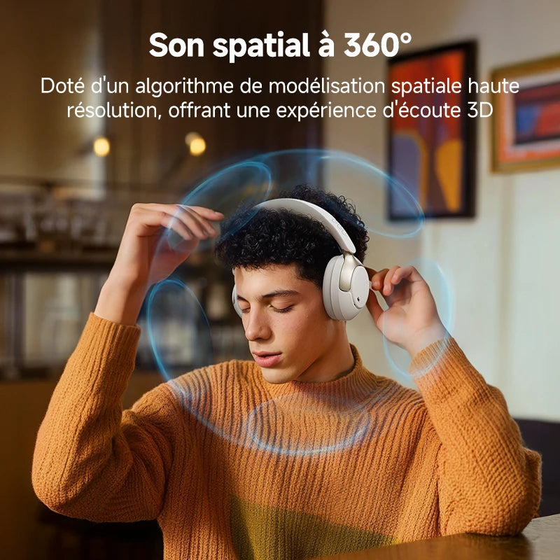 Casque QCY H3 Pro ANC -50dB Bluetooth 5.4 LDAC Hi-Res Audio Spatial 360° – CLEVI Paris