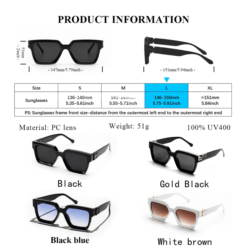 Lunettes de Soleil Carrées Style Millionnaire Rétro Homme – Monture Polycarbonate UV400 Catégorie 3 – CLEVI Paris