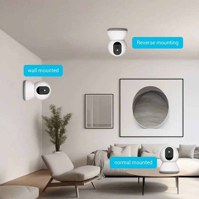 Caméra Surveillance Intérieure 360° PTZ WiFi 3MP Détection Humaine IA – CLEVI Paris