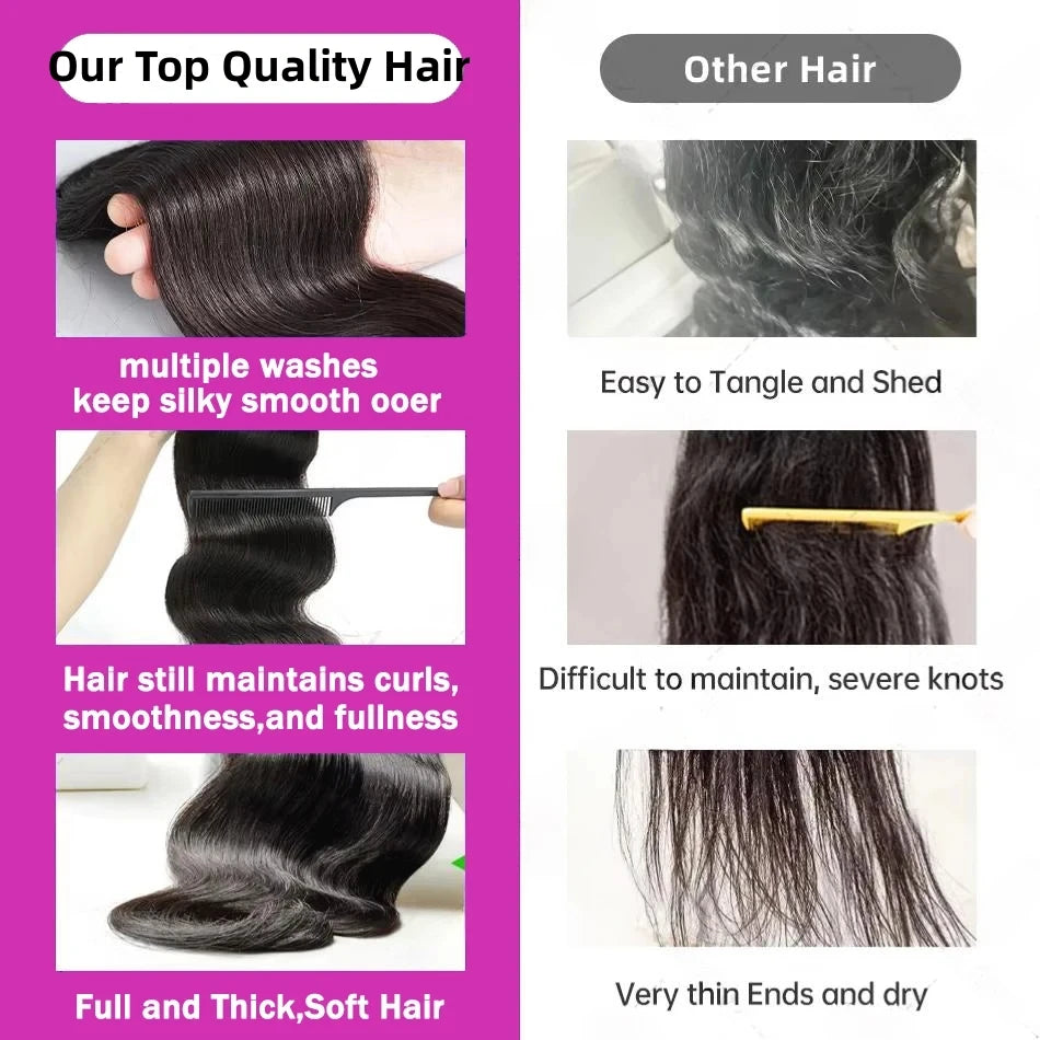Body Wave Bundles Extensions Cheveux Humains Indiens Virgin Remy Hair – CLEVI Paris