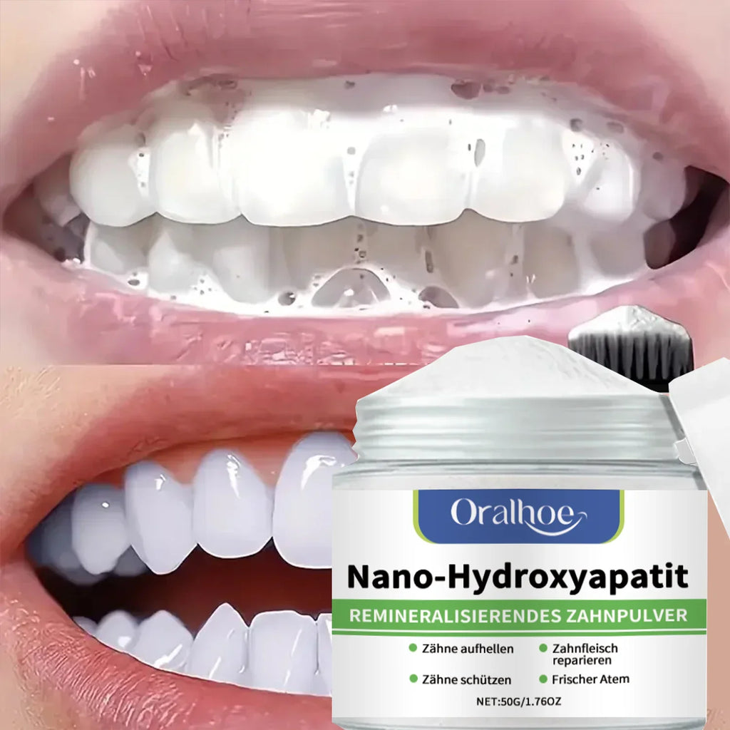 Poudre Dentifrice Blanchissante 10% Hydroxyapatite | Reminéralisation, Réparation Émail & Menthe Fraîche – CLEVI Paris