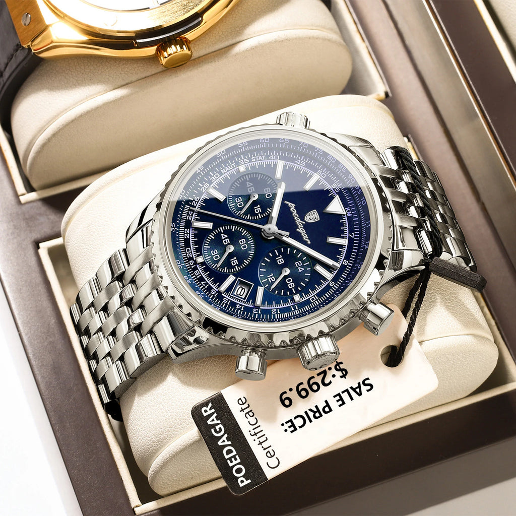 Montre Militaire Chronographe POEDAGAR Homme – CLEVI Paris