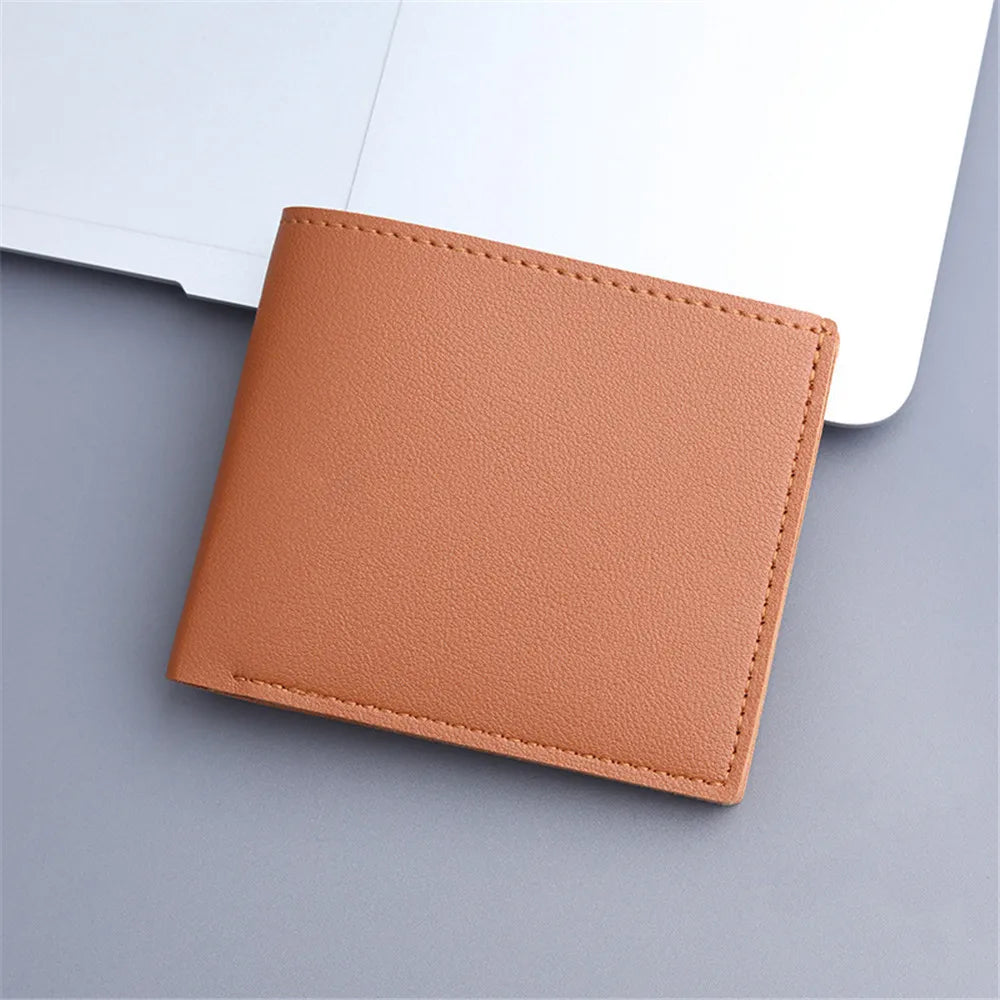 Portefeuille Court Homme Cuir PU Vintage — Slim, Porte-Cartes, Noir, Marron & Café | CLEVI Paris