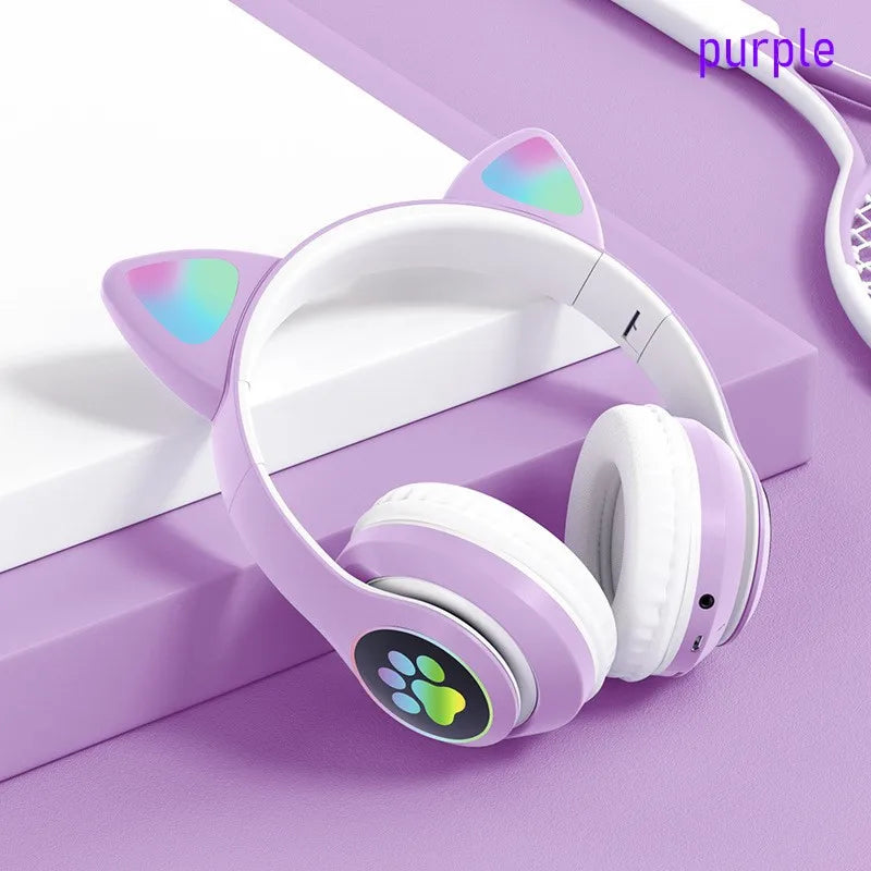 Casque Bluetooth Oreilles de Chat LED Micro Enfant Fille – CLEVI Paris