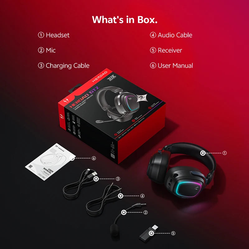 Casque Gaming QCY Heroad GT2 THX Spatial 7.1.4 Tri-Mode 127h 3 Micros ENC – CLEVI Paris