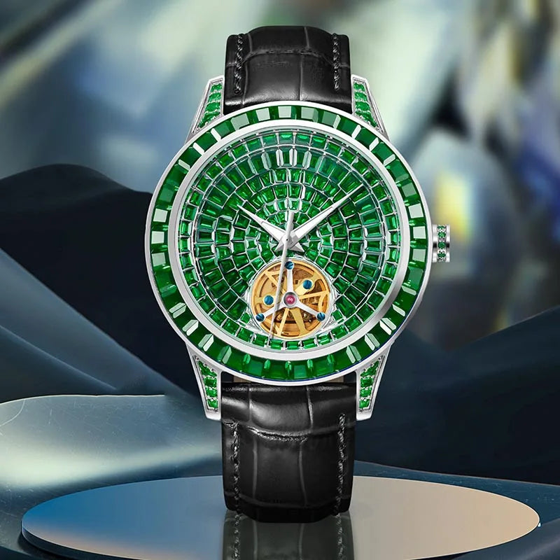 Montre Mécanique Squelette Full Diamond Homme – CLEVI Paris