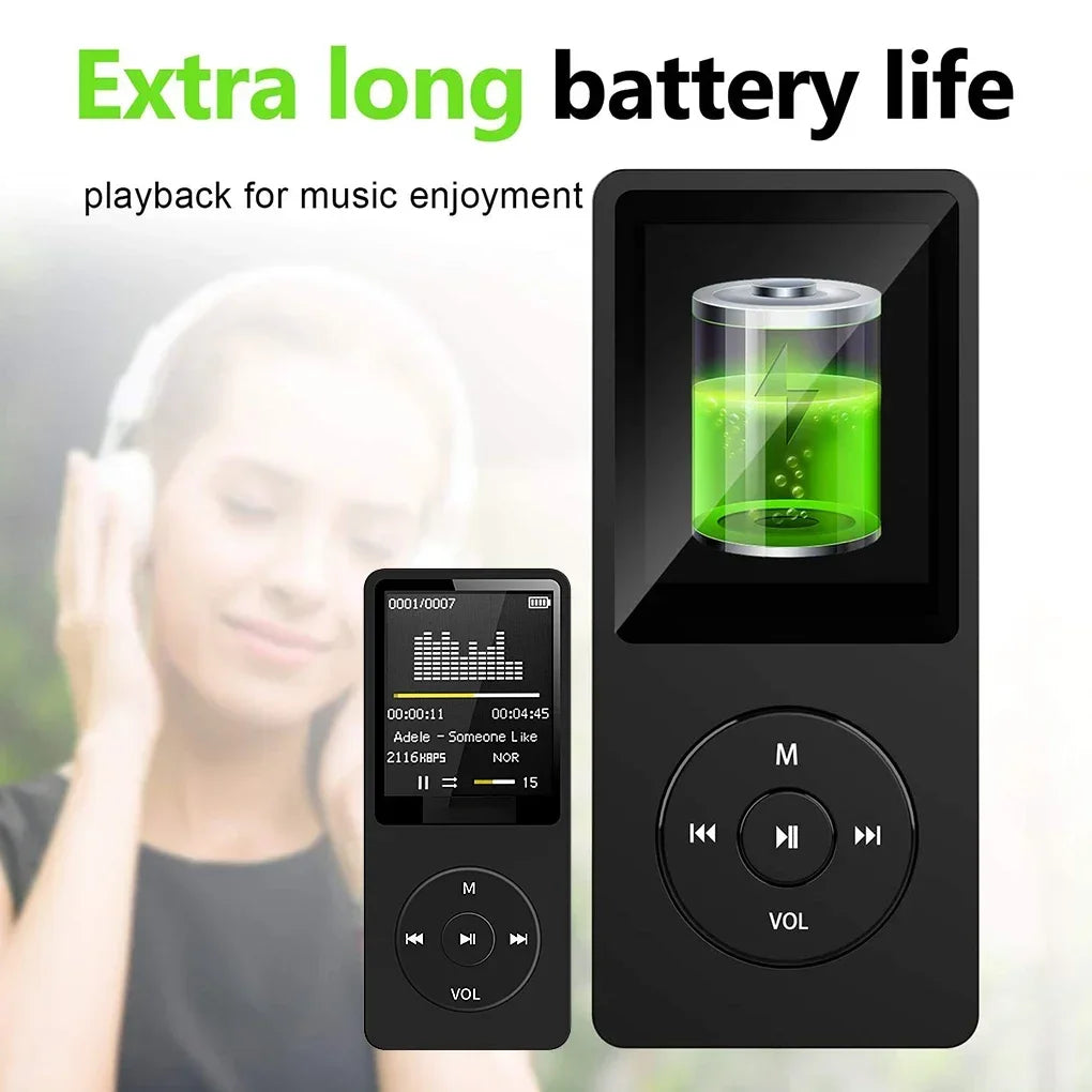 Lecteur MP3 Ultra-Slim Bluetooth FLAC FM TF 128Go 10h Sport Walkman – CLEVI Paris