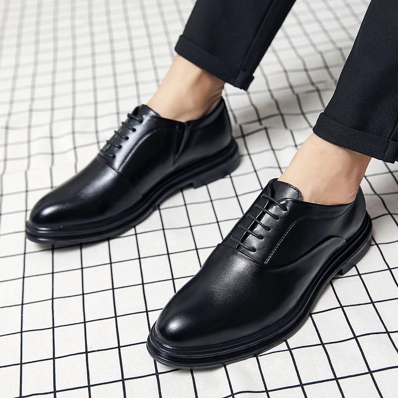 Derby Homme Cuir Véritable Slip-On | Bureau Mariage Vintage 2 Coloris