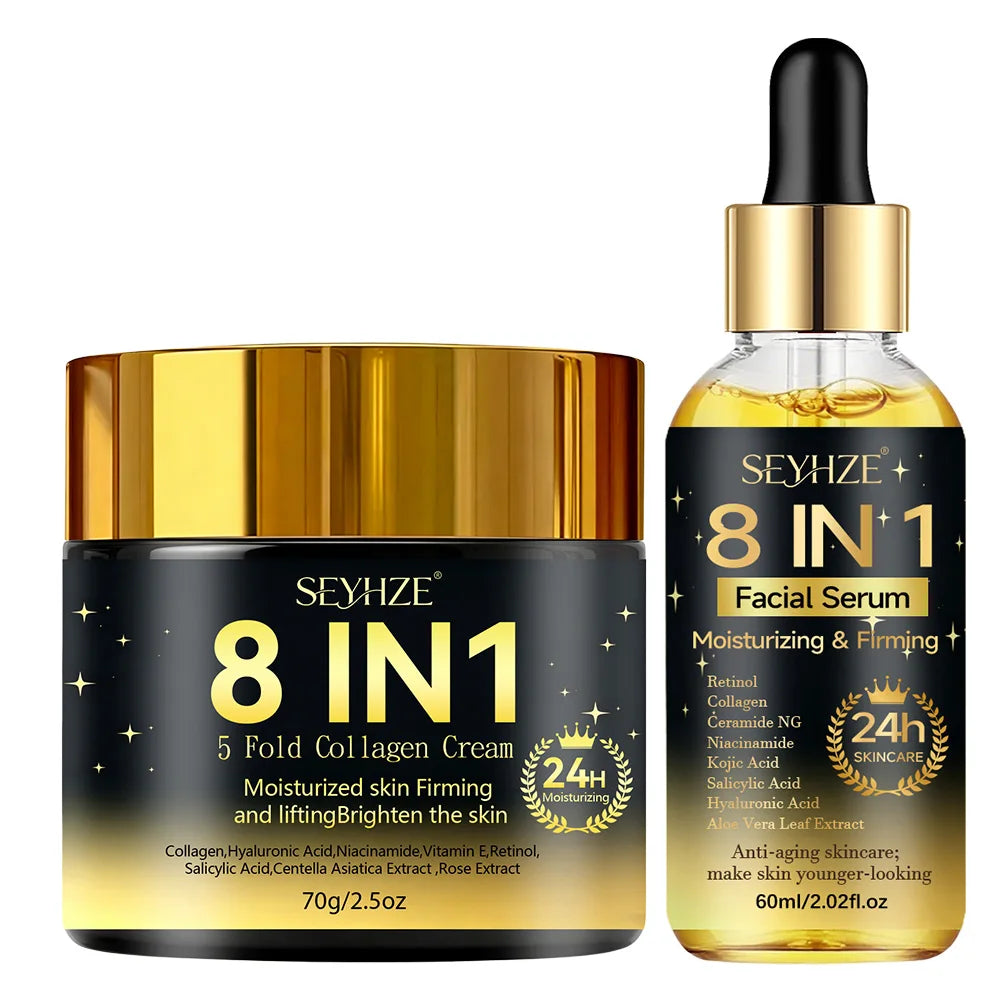 Sérum Visage 8-en-1 Hydratant & Raffermissant | Niacinamide Collagène Céramides Aloé – CLEVI Paris