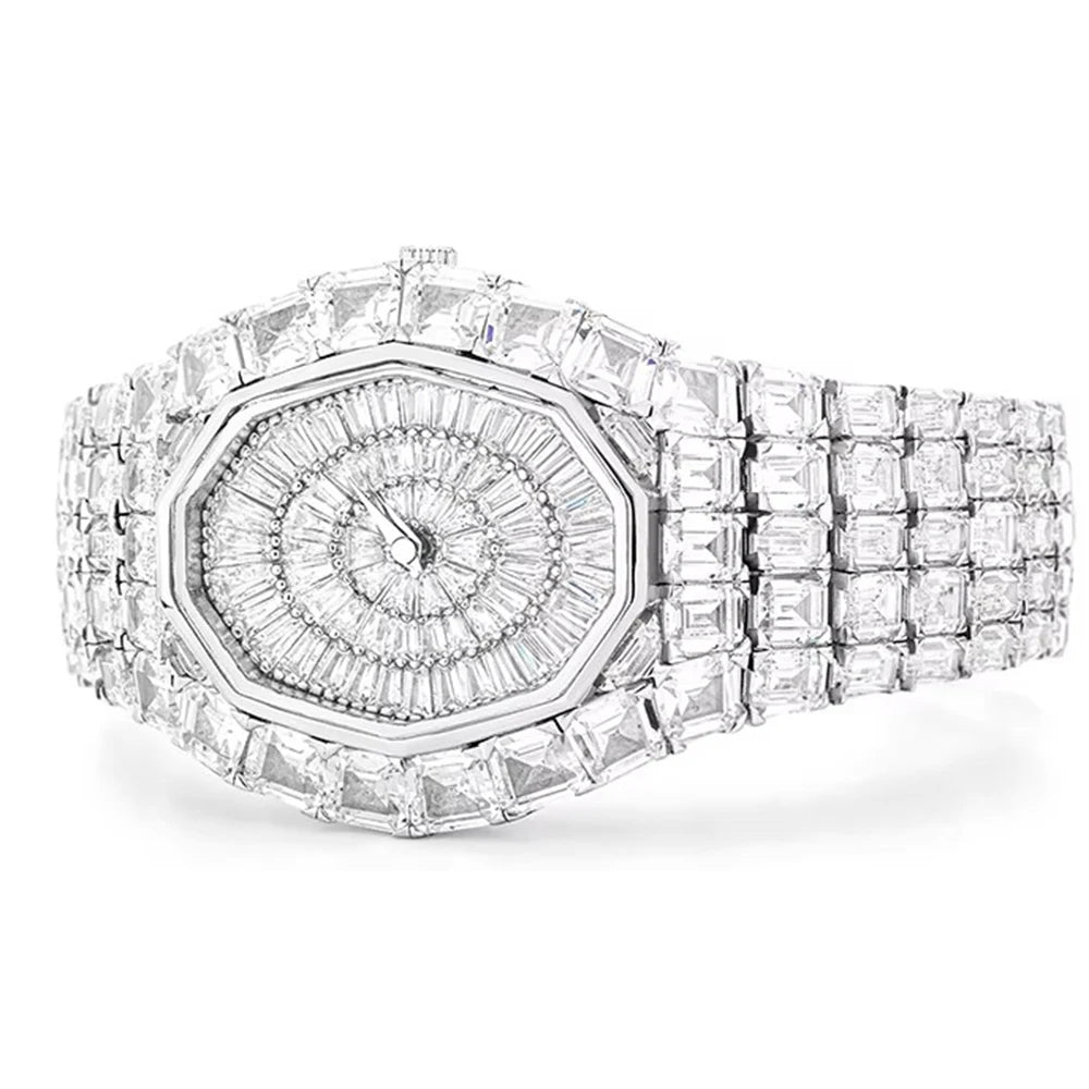 Montre Femme Saphir Taille Émeraude Argent 925 Quartz – CLEVI Paris