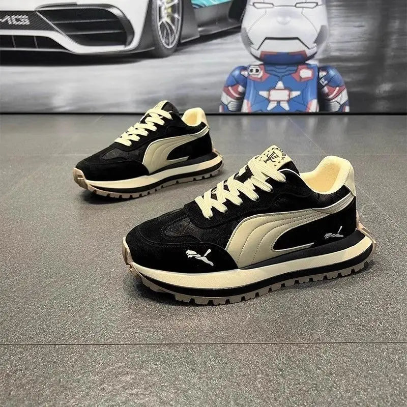 Sneakers Homme Casual Semelle Épaisse – Cuir | Respirant | Imperméable | 3 Coloris | Tailles 39-44