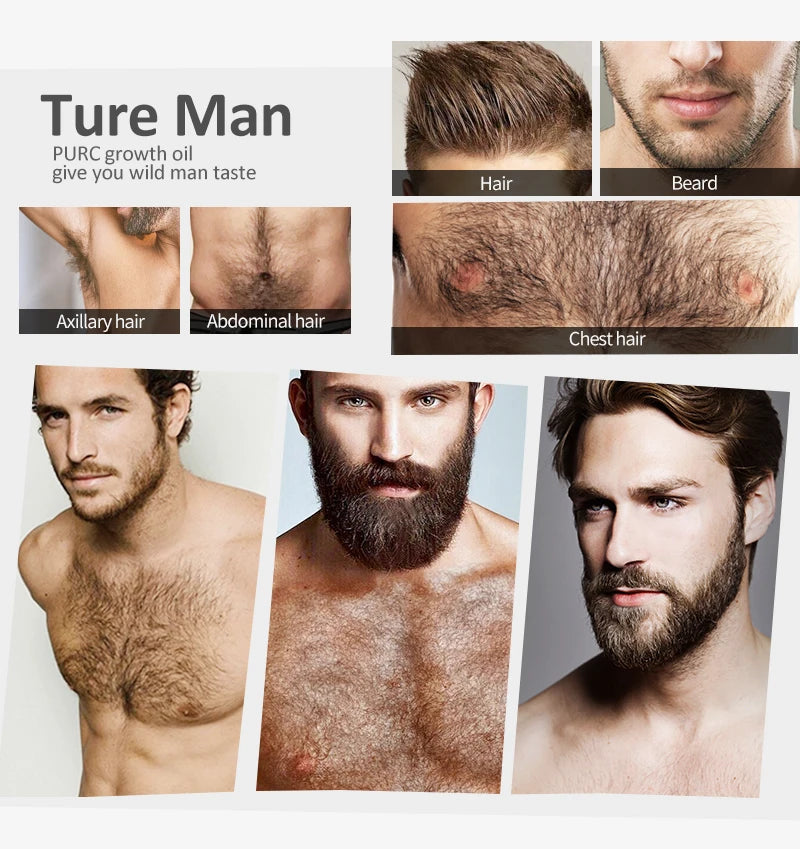 Huile de Croissance Barbe PURC | Stimule les Follicules, Barbe Plus Fournie & Douce | 30ml Homme – CLEVI Paris