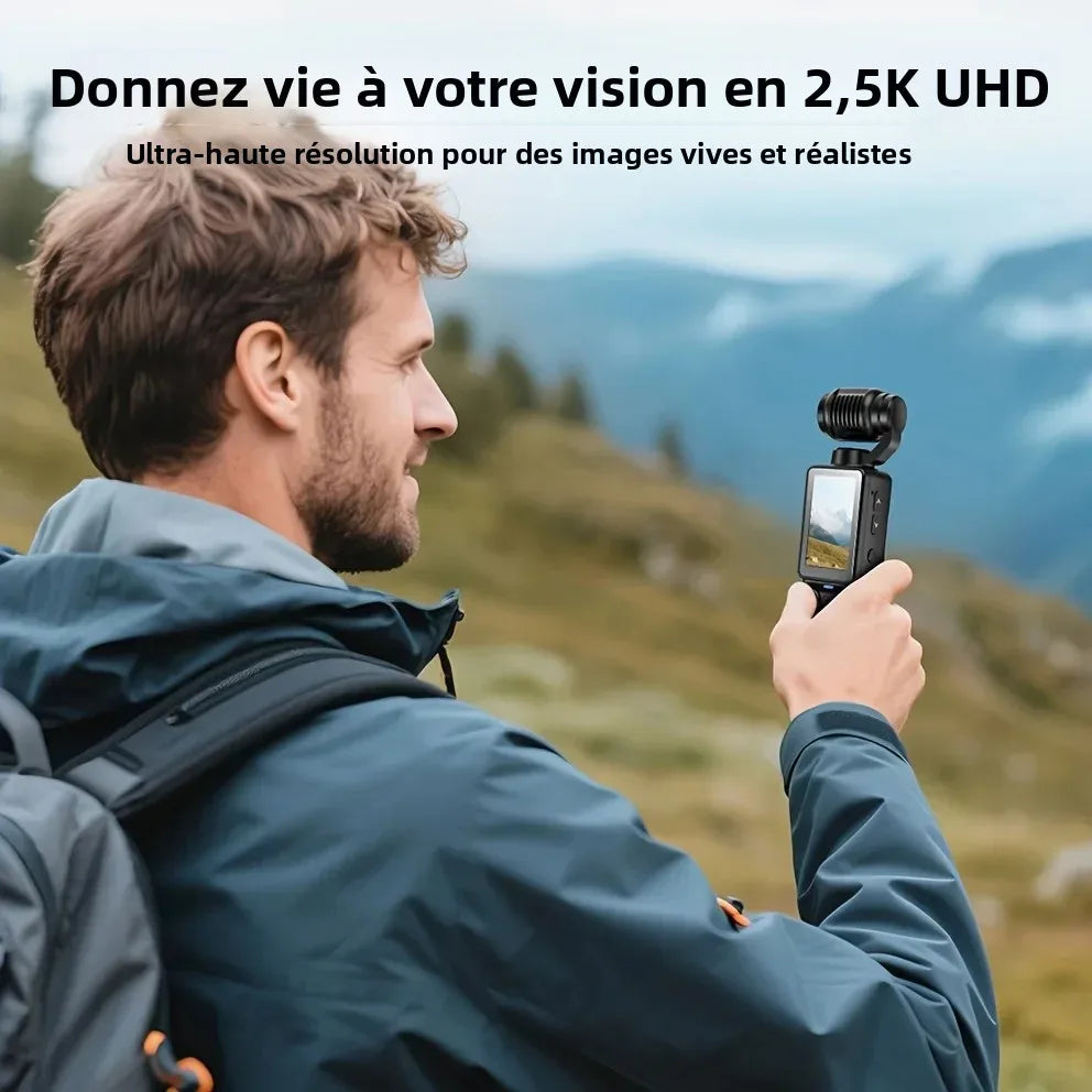 Caméra Action Corporelle W&O Q7 – 2,5K UHD Objectif 180° Batterie 7h Carte 32Go Incluse 1 Bouton Vlog – CLEVI Paris