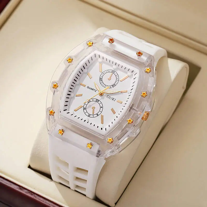 Montre Femme Quartz V248 Bracelet Silicone Boîtier Alliage 38mm Casual Fashion 6 Coloris – CLEVI Paris
