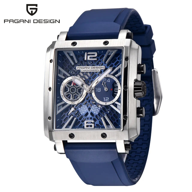 Montre Homme Quartz Racing Multifonction Boîtier Rectangle Pagani Design PD-1725 – CLEVI Paris