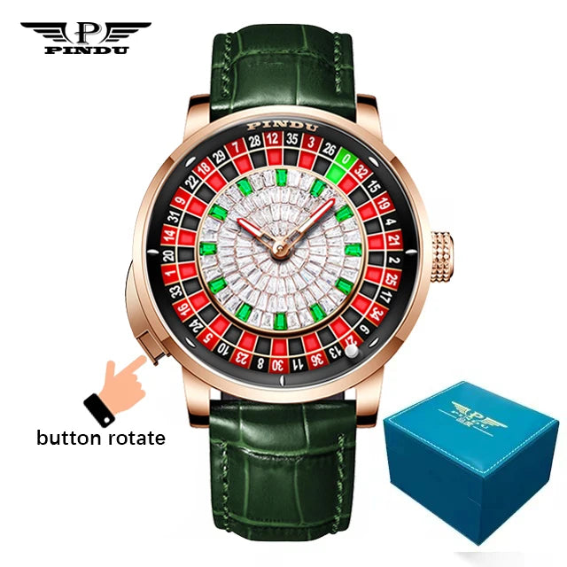 Montre Mécanique Homme PINDU NH35A – Roulette, Saphir & Diamants | Édition Limitée