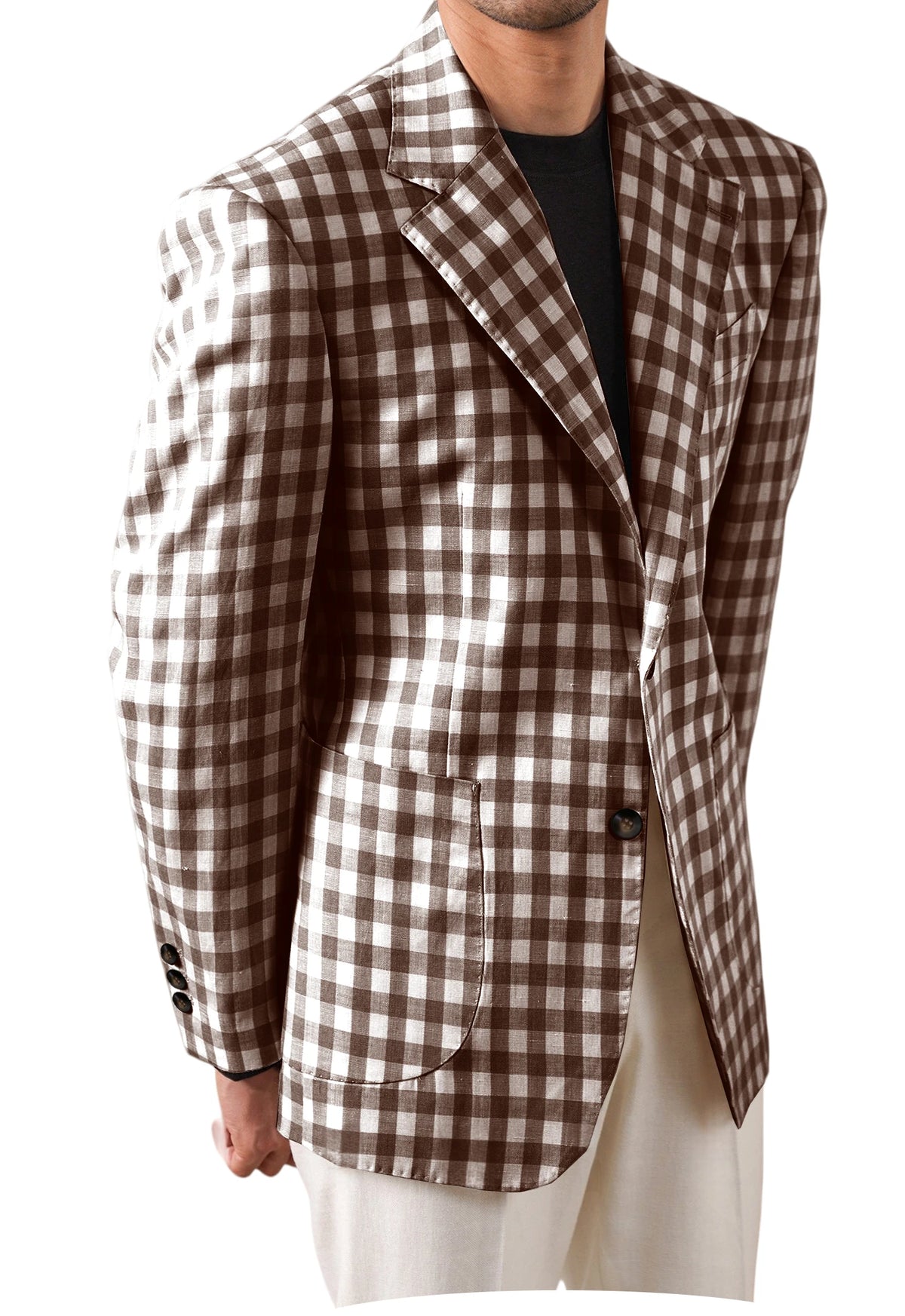 Blazer homme à carreaux coupe ajustée – CLEVI Paris