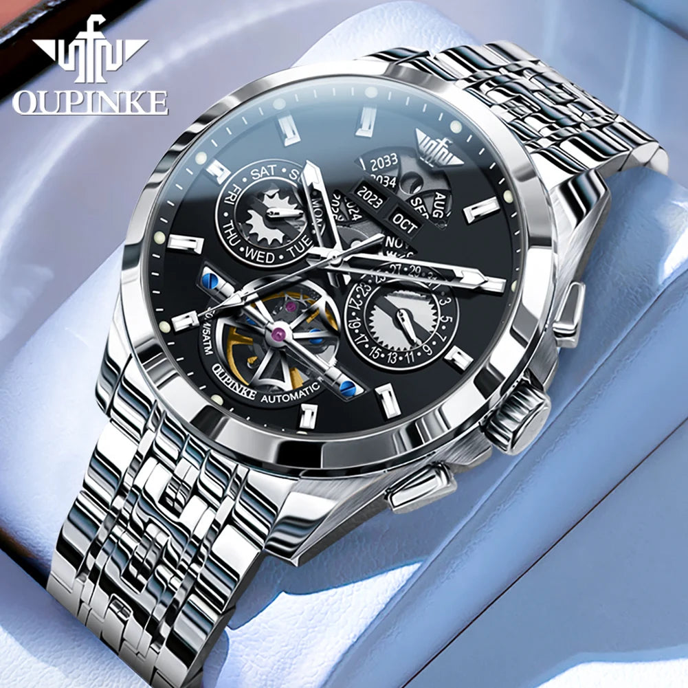 Montre Homme Automatique Squelette Calendrier Oupinke 3251 – CLEVI Paris