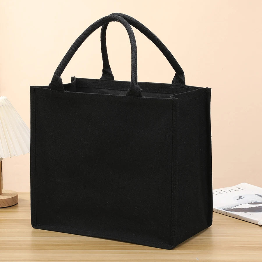 Tote Bag Canvas Noir Unisexe — Grande Capacité, Format Carré & Rectangulaire | CLEVI Paris