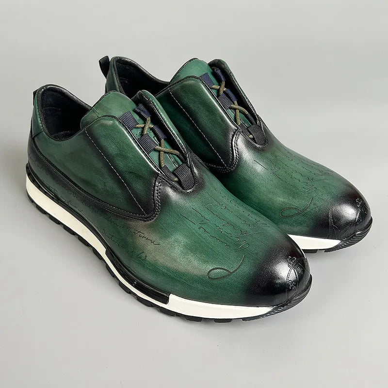 Oxford Homme Cuir Véritable Lacets | Sneaker Vintage Multicolore Respirant