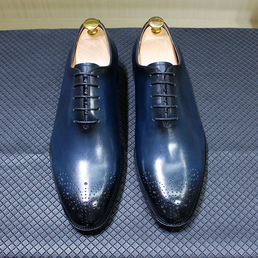 Oxford Whole-Cut Homme Style Italien Artisanal Cuir de Veau | Business Mariage US 6-13