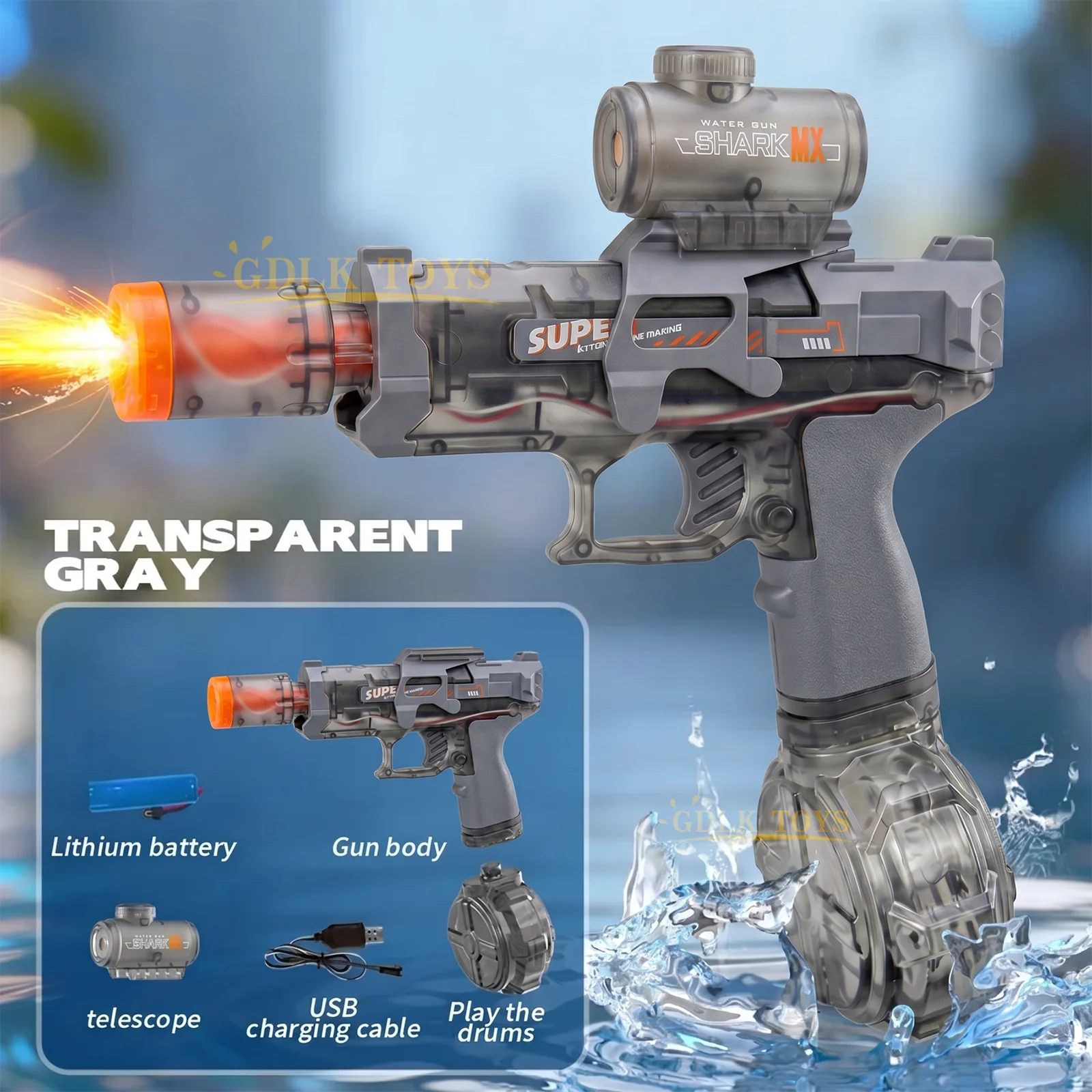 Pistolet à Eau Électrique Automatique – Puissant, Aspiration Auto – Adulte & Enfant