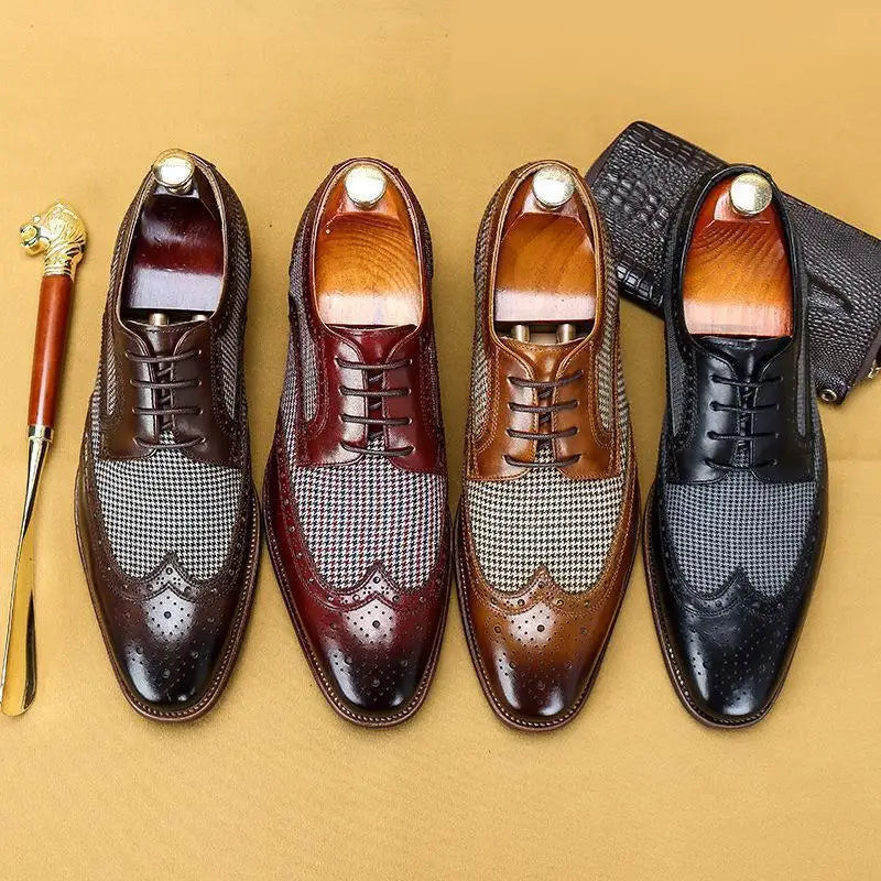 Oxford Brogue Homme Lacets – Style Italien Mariage & Fête, 4 Coloris, Grande Taille EU 38-48 – CLEVI Paris