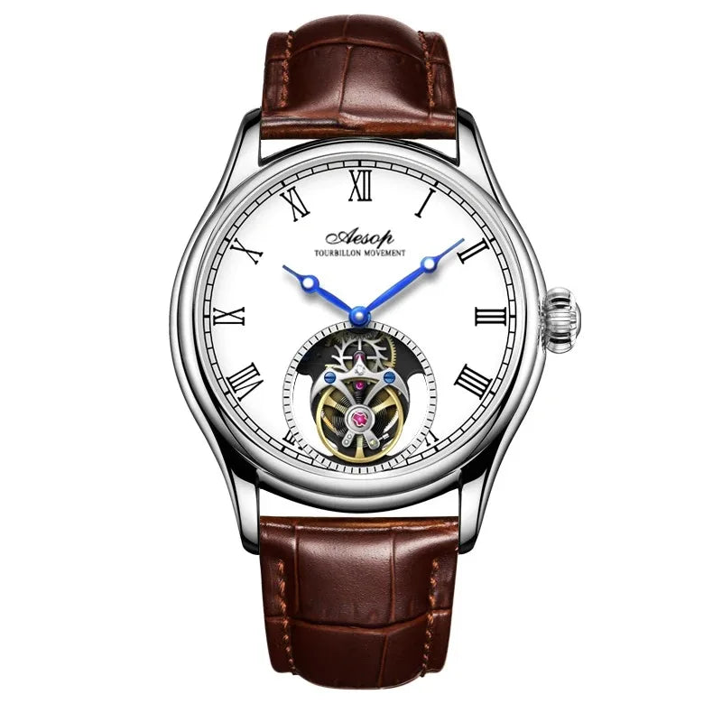 Montre Homme AESOP Tourbillon Édition Limitée – Mécanique Manuelle, Verre Saphir, Squelette